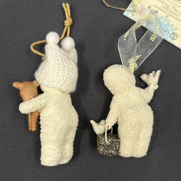 Dept 56 Snowbabies SnowDream Feeding the Birds & Reindeer Ornament Lot 2016 - Picture 5 of 15